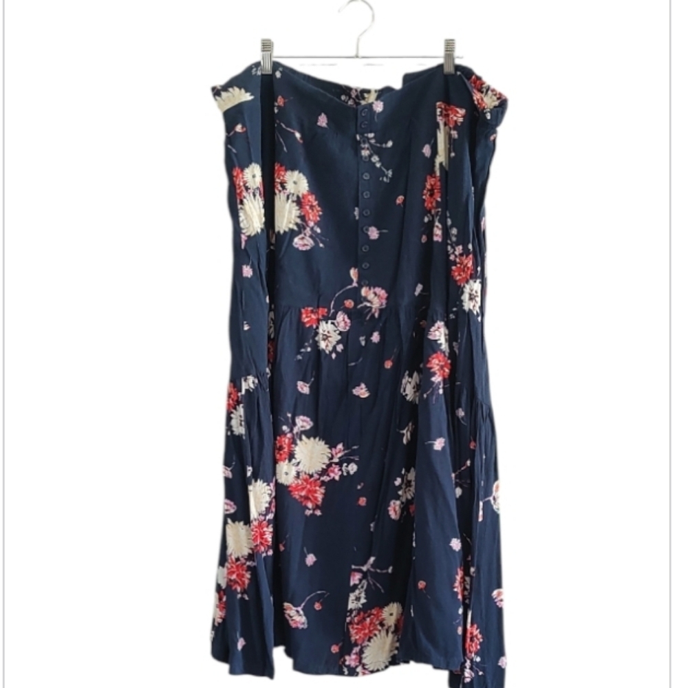 Torrid Navy Floral Maxi Skirt